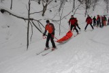 Transport zraneného lyžiara v Malej Fatre